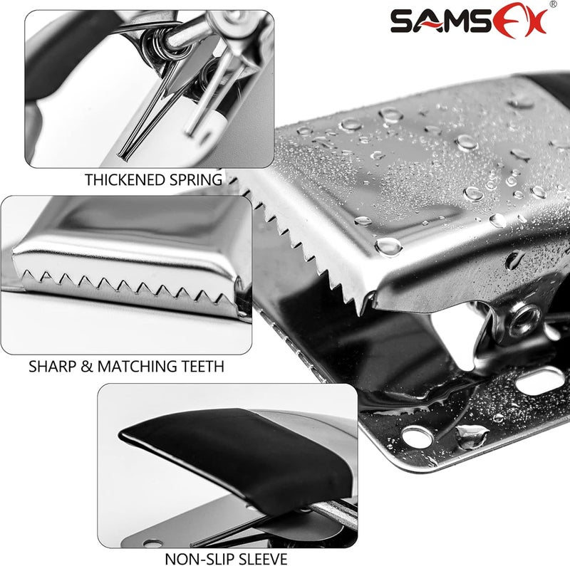 SAMSFX Fish Cleaning Board Tools Fillet Clamp w/Screws Deep-Jaw Fish Tail Clip Board for Scaling Table Bait (Fish Clamps with Black Grip) - Image 4
